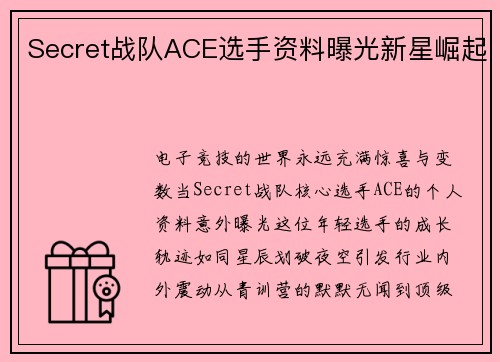 Secret战队ACE选手资料曝光新星崛起